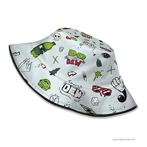 Travel Printing Sunshade Bucket Hat One Size Loose Daily Big Brimmed Cap Gift