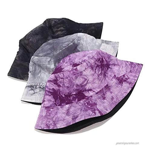 Vintage Reversible Bucket Hat Fisherman Hats Washable Cotton (Purple)