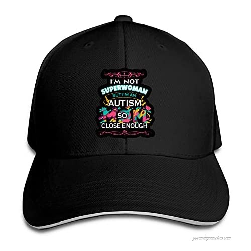Autism Mom Hat Funny Neutral Printing Truck Driver Cap Cowboy Hat Adjustable Skullcap Dad Hat for Men and Women Black