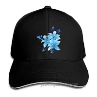 Blue Tropical Floral Hat Funny Neutral Printing Truck Driver Cap Cowboy Hat Adjustable Skullcap Dad Hat for Men and Women