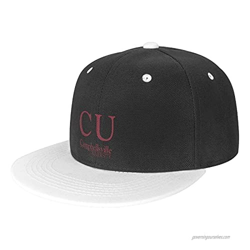 Casider Campbellsville A University Hat Unisex Trucker Hat Hip Hop Plaid Flat Bill Brim Adjustable Baseball Cap White