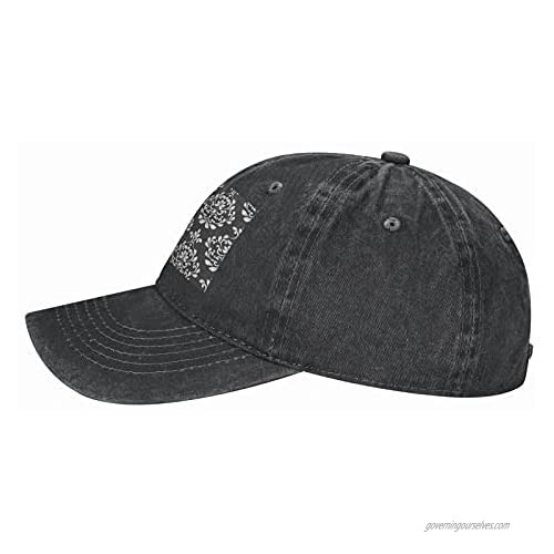 NOTZERO Damask Pattern Adult Casual Cowboy HAT Mens Adjustable Baseball Cap Hats for MENDamask Pattern Black