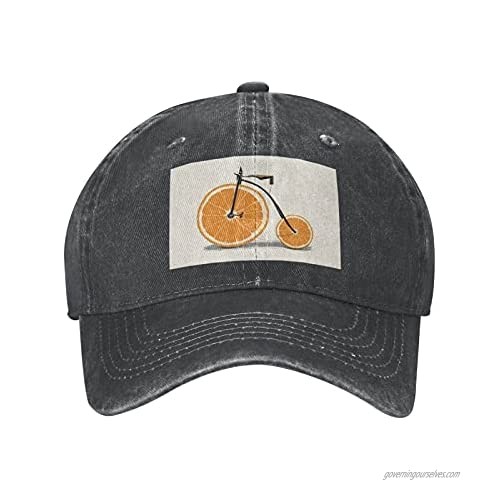 NOTZERO Orange Bike Adult Casual Cowboy HAT Mens Adjustable Baseball Cap Hats for MENOrange Bike