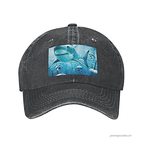 Swing Sharks Adult Casual Cowboy HAT Mens Adjustable Baseball Cap Hats for MENswing Sharks Black
