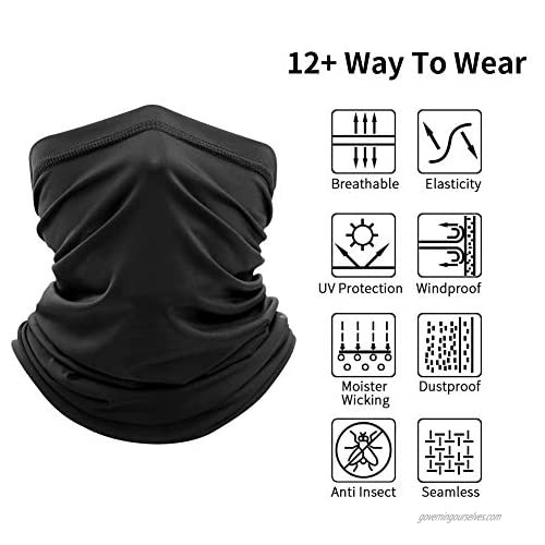 2 Pack Summer Neck Gaiter Cover Dust Sun UV Protection Breathable Face Scarf Mask for Outdoor Sports Hiking Fishing Cycling Running