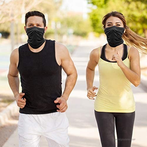 2 Pack Summer Neck Gaiter Cover Dust Sun UV Protection Breathable Face Scarf Mask for Outdoor Sports Hiking Fishing Cycling Running