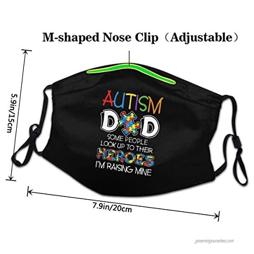 Adult Kids Cloth Face Mask Autism Dad Dust Masks Reusable Balaclava for Outdoor Black