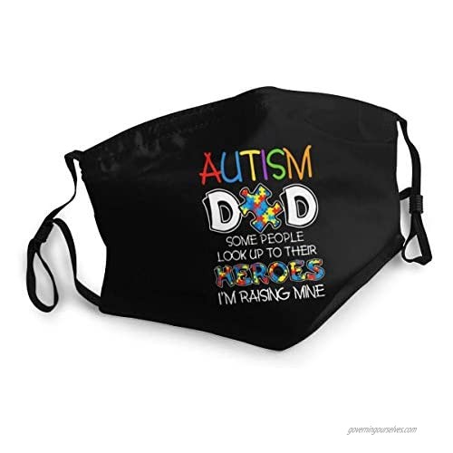 Adult Kids Cloth Face Mask Autism Dad Dust Masks Reusable Balaclava for Outdoor Black