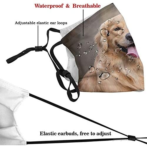 Animal Dog Face Mask for Adults Bandana Balaclava Washabl Reusable and Adjustable with 2Filter for Men Women