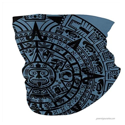 Aztec Maya Calendar Neck Gaiters Sun Uv Protection Headwear Cooling Sunblock Bandana Balaclava Summer Seamless Face Mask Magic Scarf Headwear for Men Women Outdoor