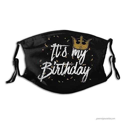 Birthday Printed Face Mask  Decorative|Adjustable  With 2 Filters Gift For Men And Women Balaclava Bandana