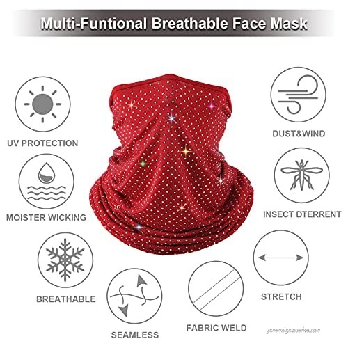 Bling Neck Gaiter Multifunctional Windproof UV Protection Balaclava Face Scarf