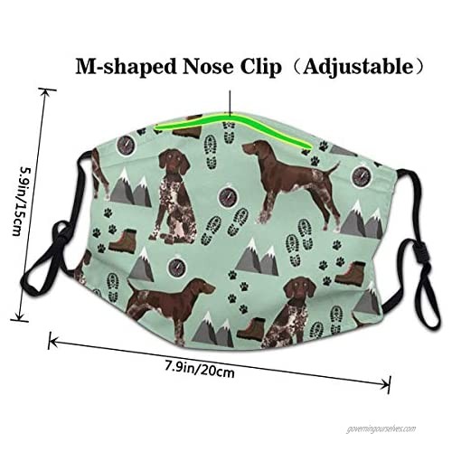 Breathable Face Masks German Shorthaired Pointer Dog Unisex Mouth Cap Washable Reusable Anti-Dust Face Bandanas1pcs Black
