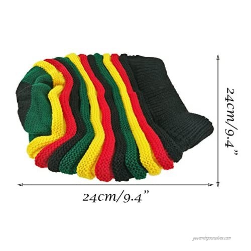 Colored Striped Long Style Hip-hop Hairy Knitted Hat-The Jamaican Reggae Hat