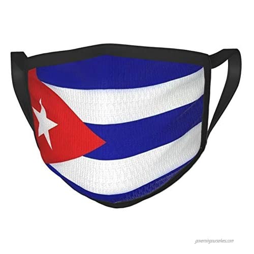 Cuban Flag Adults Reusable and Breathable Face Mask  Adjustable Mouth Covering  Indoors and Outdoors  Anti-Haze Dust  Washable Face Bandanas