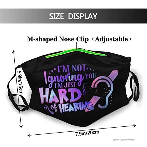 Deaf Face Mask Hearing Impaired Mask Anti Dust Reusable Washable Face Covering-Washable Adjustable Earloop Face for Adult