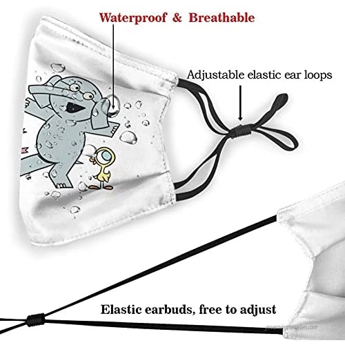 Elephant And Piggie Face Mask Adult Kids Men'S Dust Reusable Mask Unisex With Filter (Multiple Filter Packs)
