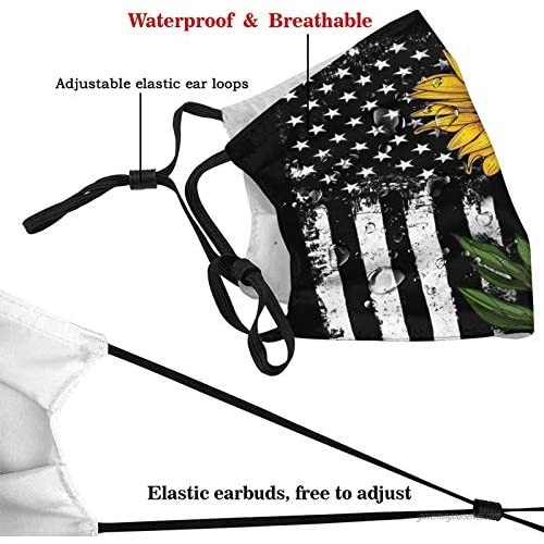 Face Mask Washable Reusable Unisex Adult Adjustable with 10 Filters