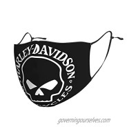 Harley Davidson Men Women's Face Mask Washable Face Mask with Adjustable EarLoops Bandana Balaclava Mouth Cover