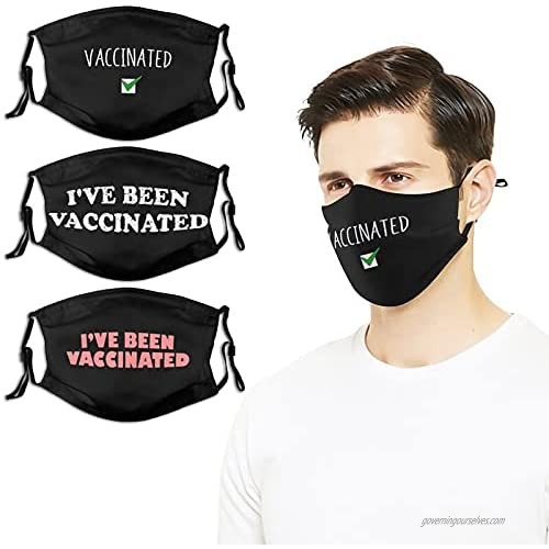 I've Been Vaccinated 3PC Face Mask Reusable Washable for Kids Teens Men Women