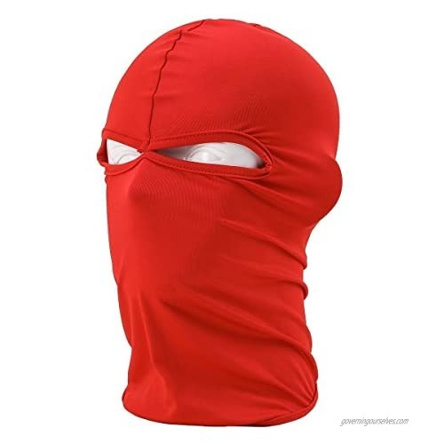 KINGOU Ultra Thin Red Ski Full Face Mask Under Bike / Football Helmet Balaclava  45 x 25 cm (L x W)
