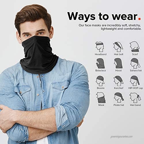 Neck Gaiter Reusable Washable Bandana Balaclava Cooling Scarf UV Sun Protection Headwear Anti Dust Headband for Women Men