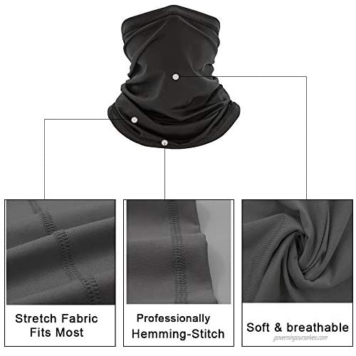 PFFY 2/4 Packs Neck Gaiter for Men Women Bandana Fabric Face Cover Mask Reusable