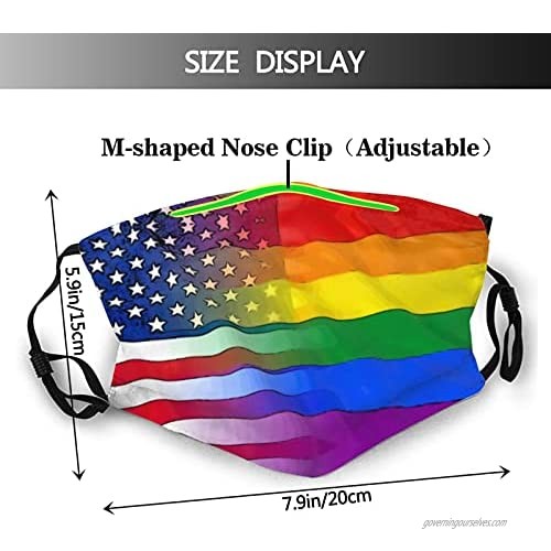 Pride Rainbow LGBT Gay Face Mask Breathable Adjustable Balaclavas Dustproof Scarf for Men Women Kids