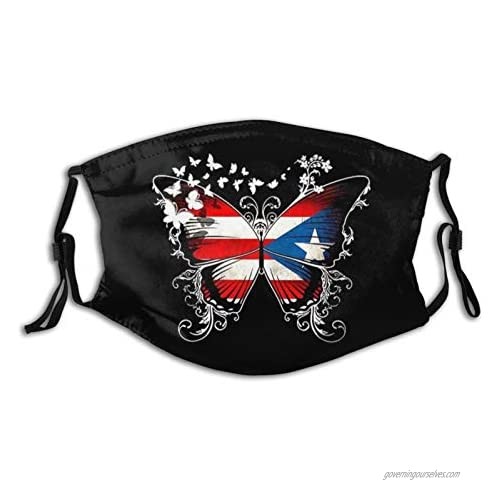 Puerto Rico Flag Face Mask Washable with 2 Filters for Men and Women Balaclava
