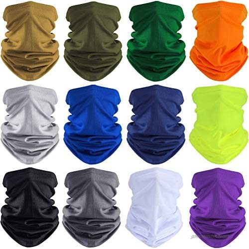 SATINIOR Summer Neck Gaiter Sun Protection Neck Gaiter Scarf UV Protection Balaclava Face Clothing for Outdoor Cycling Running Hiking Fishing Motorcycling (Pure Color  12)