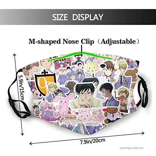 SONSEN Anime Adjustable Face Protection with Filter Pocket and 4 Pcs Filters for Outdoor Activities