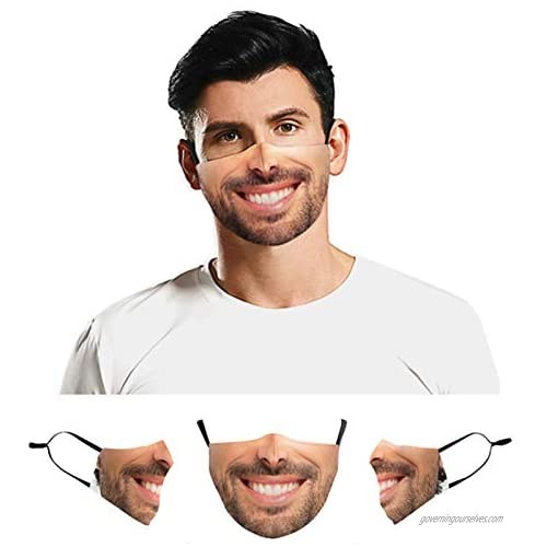 Tounuta Funny Expression Happy Mood Printed Themed Face Mask Reusable Cotton Mouth Masks Men Women Outdoors Cycling Camping Mask