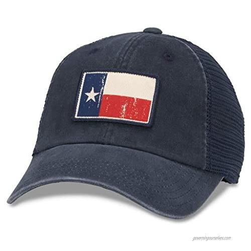 AMERICAN NEEDLE Badger Mesh Baseball Dad Hat Texas Flag  Navy (43260A-TX-NAVY)