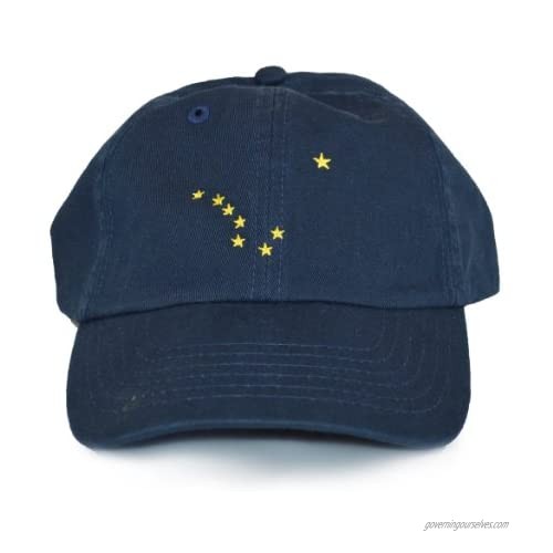 Ann Arbor T-shirt Co. Alaska State Flag Low Profile Baseball Hat | Alaskan Golf Cap Navy