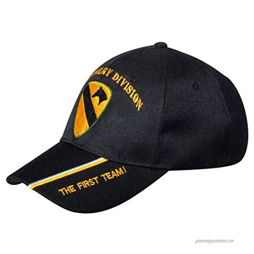 Artisan Owl United States Army 1st Cavalry Division Embroidered Adjustable Black Baseball Cap