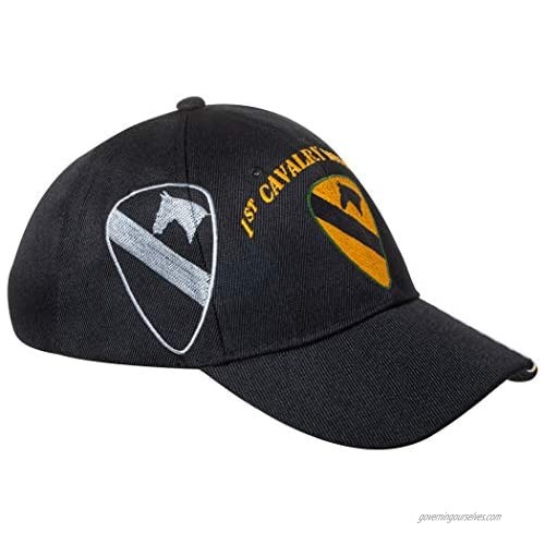 Artisan Owl United States Army 1st Cavalry Division Embroidered Adjustable Black Baseball Cap