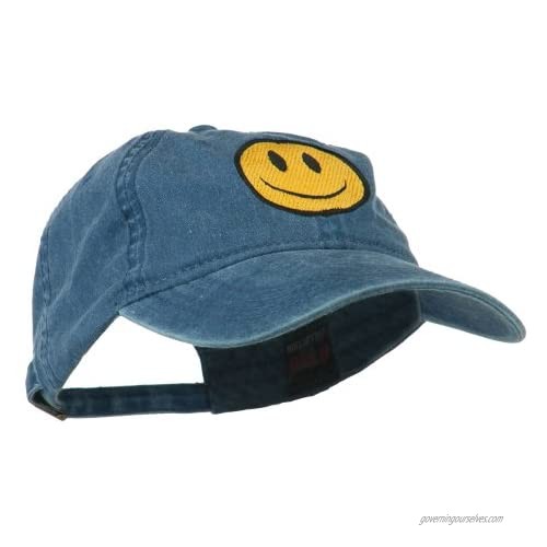 e4Hats.com Smile Face Embroidered Washed Cap