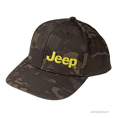 Jeep Text LP - Black Camo/Green Hat Baseball Cap