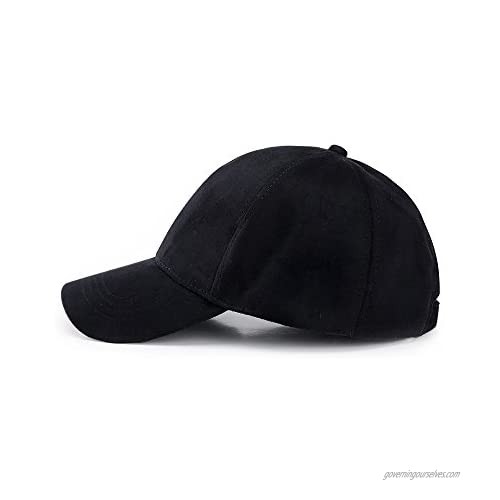 JOOWEN Unisex Faux Suede Baseball Cap Adjustable Plain Dad Hat for Women Men