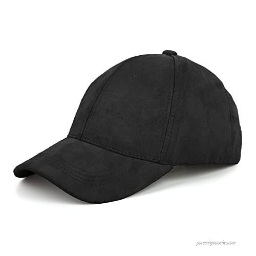 JOOWEN Unisex Faux Suede Baseball Cap Adjustable Plain Dad Hat for Women Men