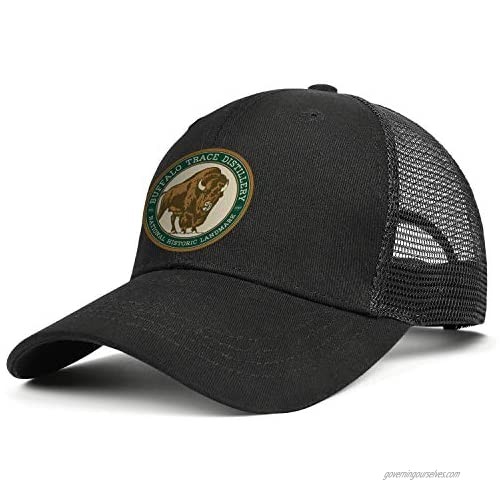 Men Women Embroidery Trucker Hat Buffalo-Trace-Distillery Adjustable Baseball Cap Fashion Logo Snapback Dad Cap Sun Hat