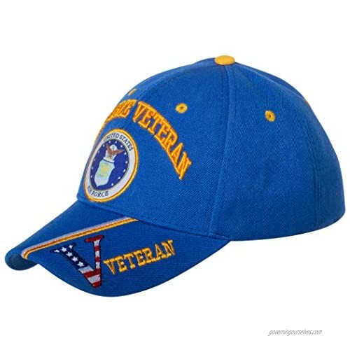 Officially Licensed United States Air Force Veteran Embroidered Blue Baseball Cap