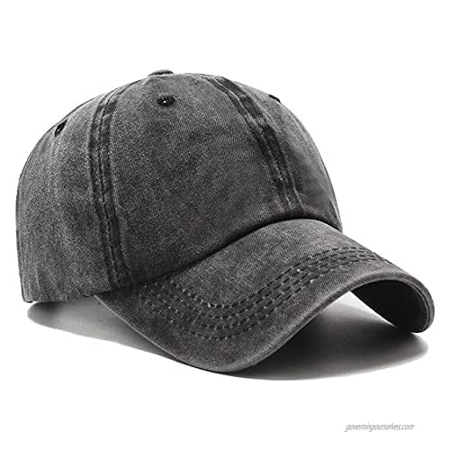 PFFY 1/2 Pack Vintage Washed Distressed Baseball Cap Unstructured Adjustable Size Plain Cotton Trucker Dad Hat for Men Women