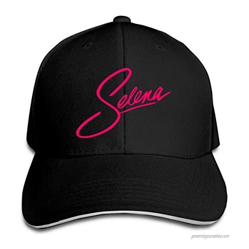 Selena Quintanilla Hip Hop Baseball Cap Golf Trucker Baseball Cap Adjustable Peaked Sandwich Hat Black Unisex Casquette Black