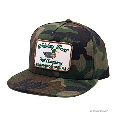 WHISKEY BENT HAT CO. Timber Camo Snapback Mesh Trucker Patch Cap