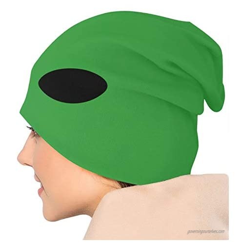 Gianlaima Alien Green Slouchy Beanies Knitted Hat Skull Cap for Men Women Headwear Sleep Cancer Chemo