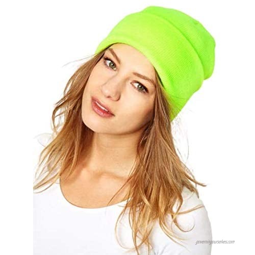 LiZEY Casual Unisex Solid Color Soft Plain Ski Cuffed Knit Soft Beanie Hat