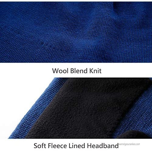 TAKODA Unisex Wool Knit Fleece Lined Beanie Skull Hat