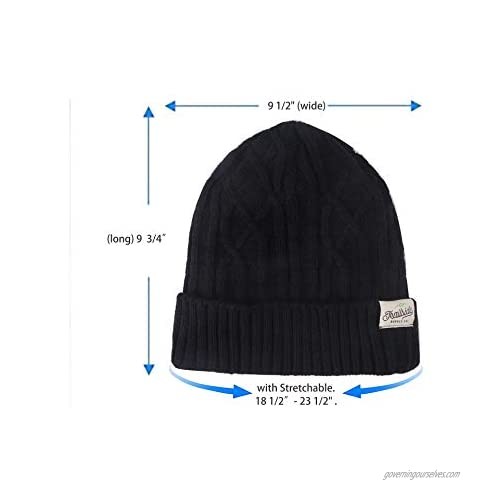 TRAILSIDE SUPPLY CO. Knitting Skull Caps Wool Beanie for Outdoor and Indoor Warm Windproof