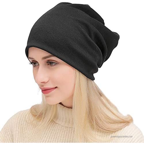 BLUBOON Soft Slouchy Stretch Beanie Hat Hipster 4 or 2 Pack of Baggy Chemo Hats for Men and Women